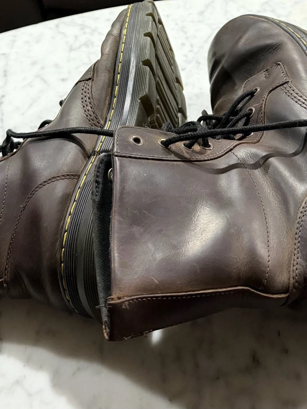 Dr. Martens Dark Brown Leather Lace-Up Boots